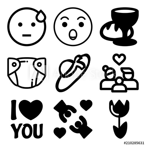 500x500 Vector Icon Set About Love With Icons Related To Jesus, Eyes