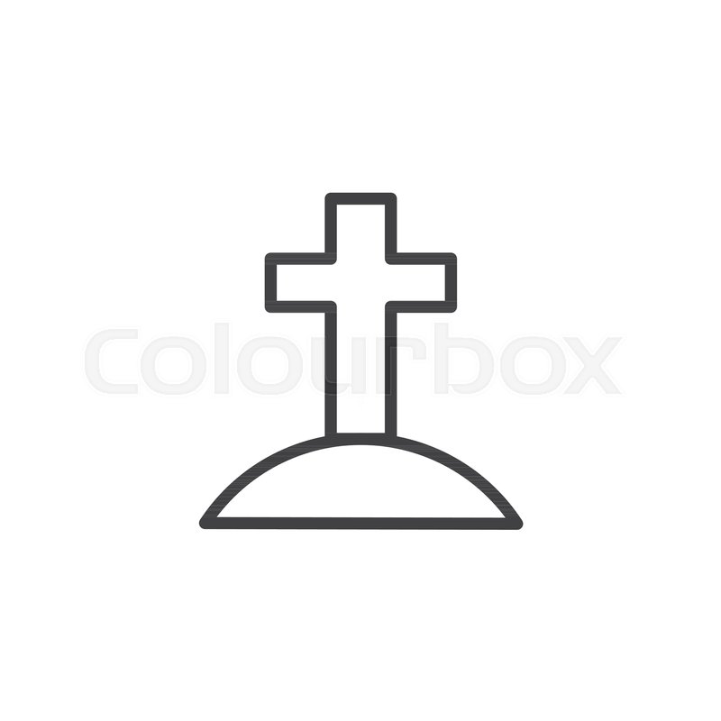 800x800 Calvary With Cross Outline Icon Stock Vector Colourbox