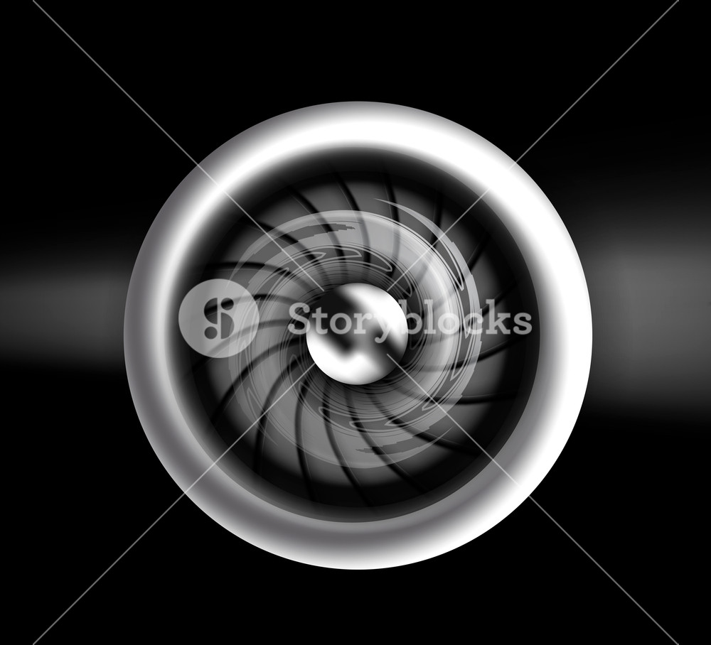 1000x908 Jet Engine Front View Vector Illustration Isolated On Black
