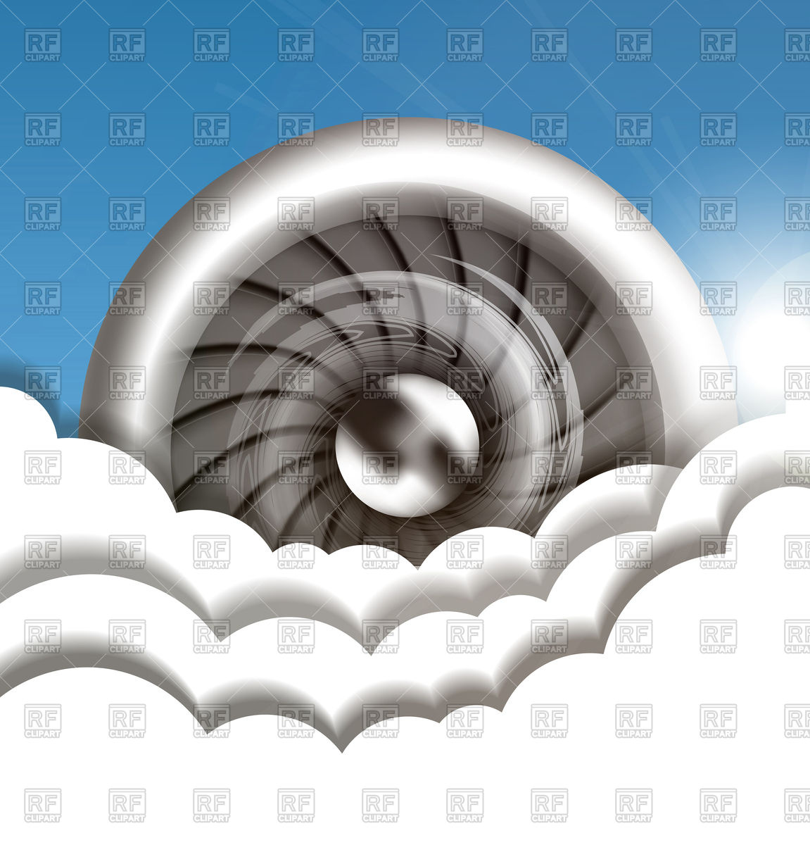 1151x1200 Jet Engine In Sky Background Vector Image Of Objects