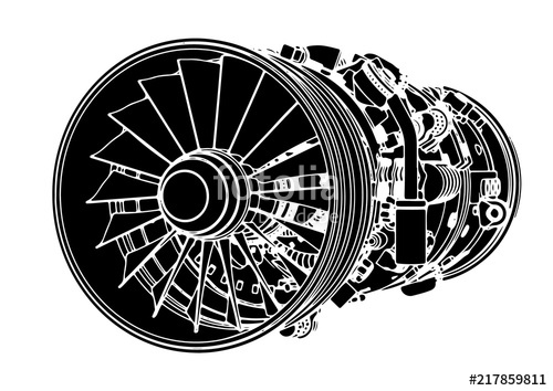 500x354 Silhouette Of Aviation Engine Vector Stock Image And Royalty Free