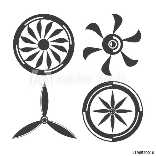 500x500 Wind Turbine, Jet Engine, Engine Blade Icons