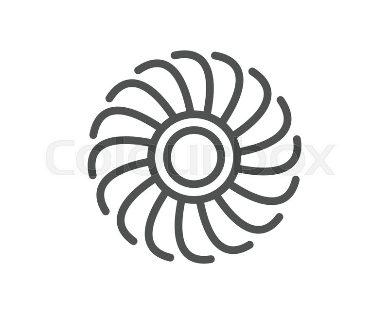 800x647 Fan Engine Line Icon Jet Turbine Stock Vector Colourbox