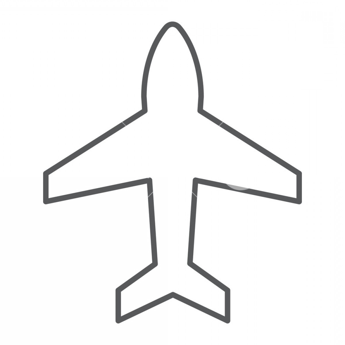 1200x1200 Plane Thin Line Icon Aircraft And Jet Airplane Sign Vector