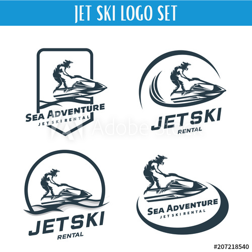 500x500 Jet Ski Logo Designs Template Set