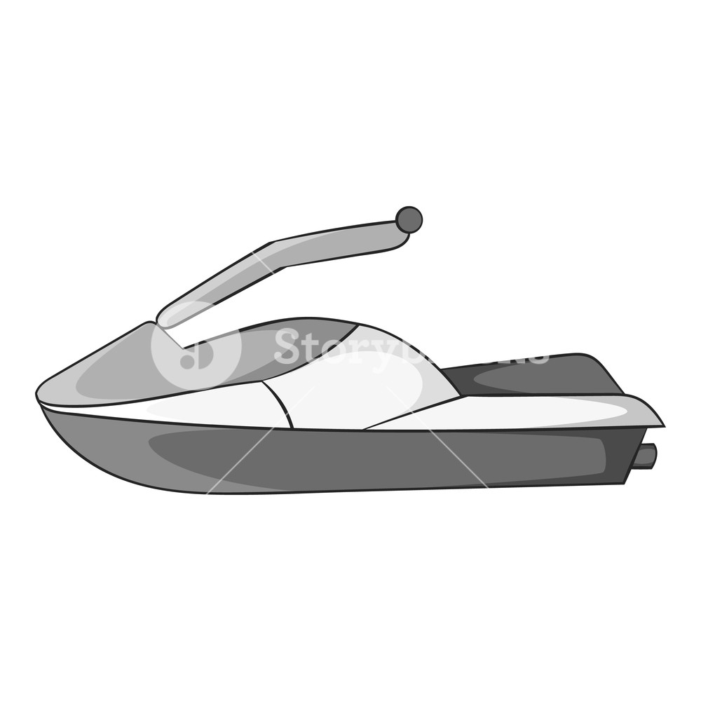1000x1000 Jet Ski Icon Gray Monochrome Illustration Of Jet Ski Vector Icon