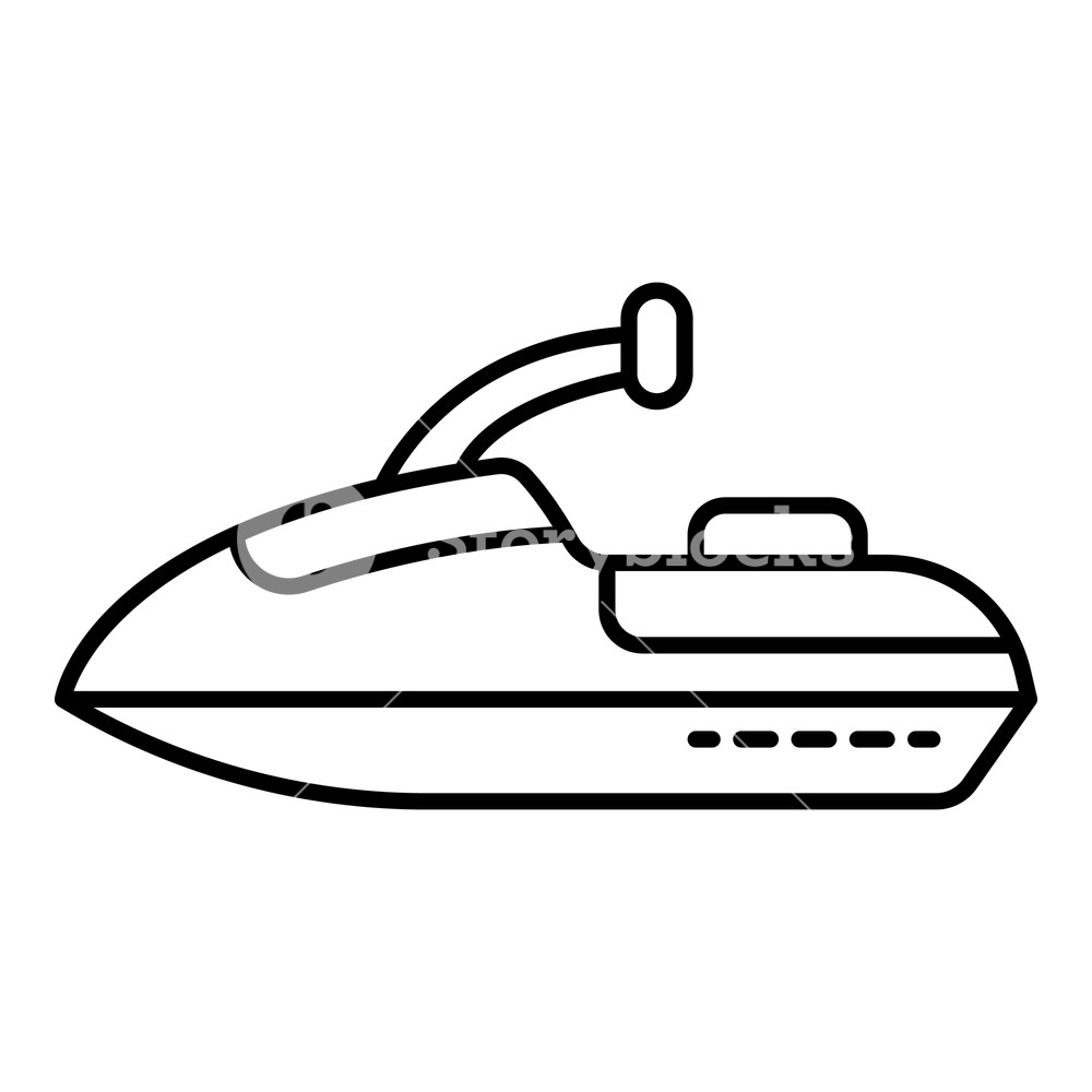 1000x1000 Jet Ski Icon Outline Jet Ski Vector Icon For Web Design Isolated