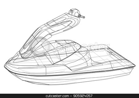 450x318 Jet Ski Sketch Vector Stock Vector