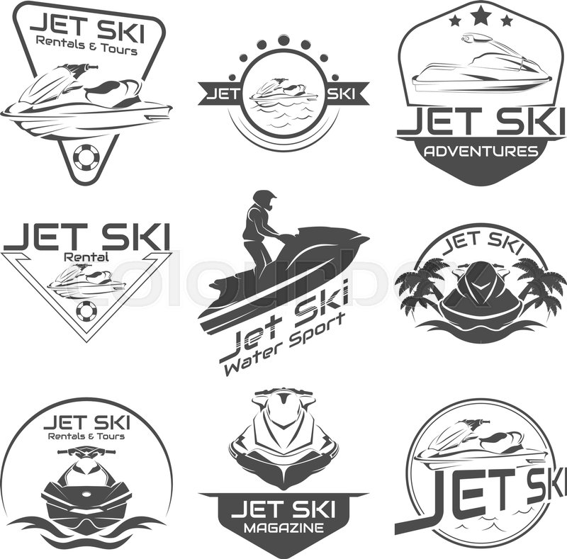 800x789 Set Logo Jet Ski, Scooter On A White Stock Vector Colourbox