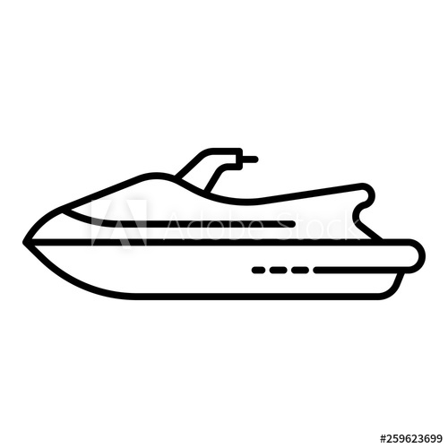 500x500 Sport Jet Ski Icon Outline Sport Jet Ski Vector Icon For Web