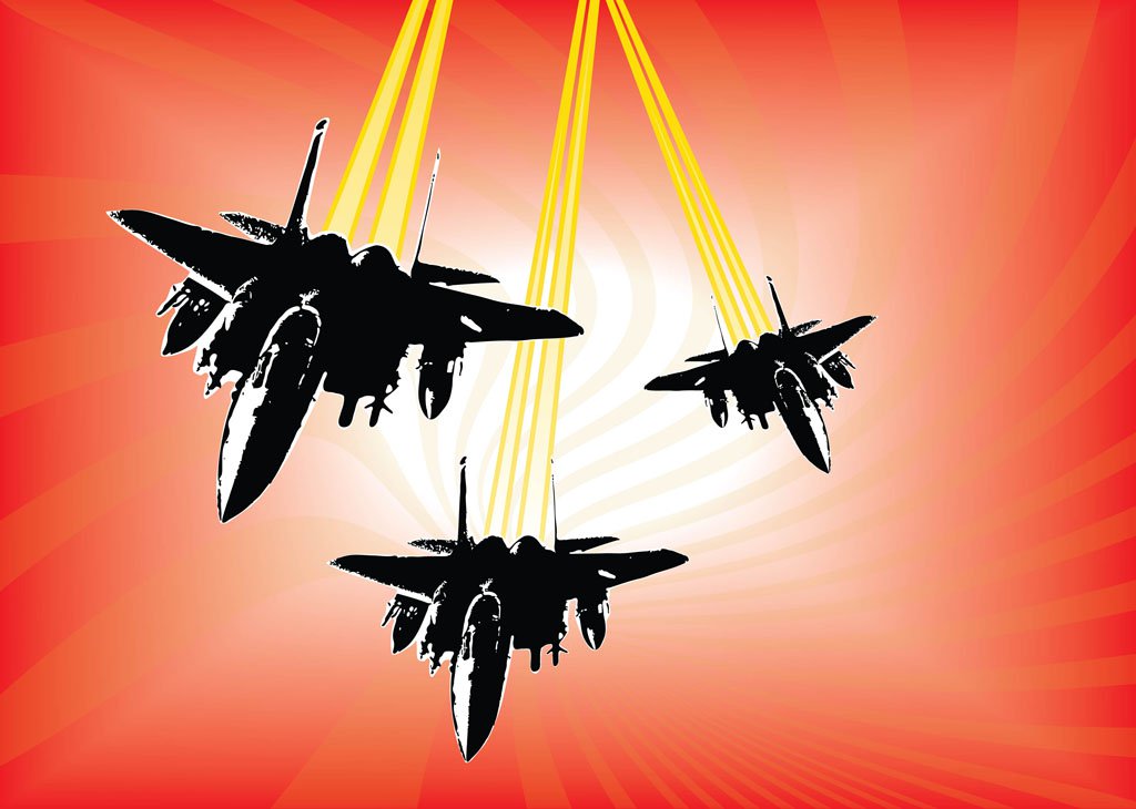 1024x730 Military Jets Vector Art Graphics