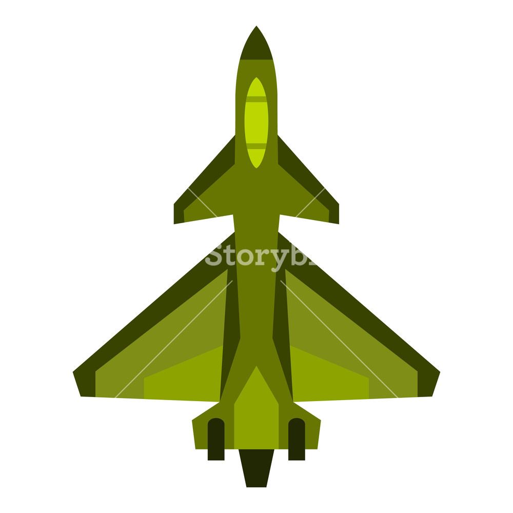 1000x1000 Military Fighter Jet Icon Flat Illustration Of Fighter Jet Vector