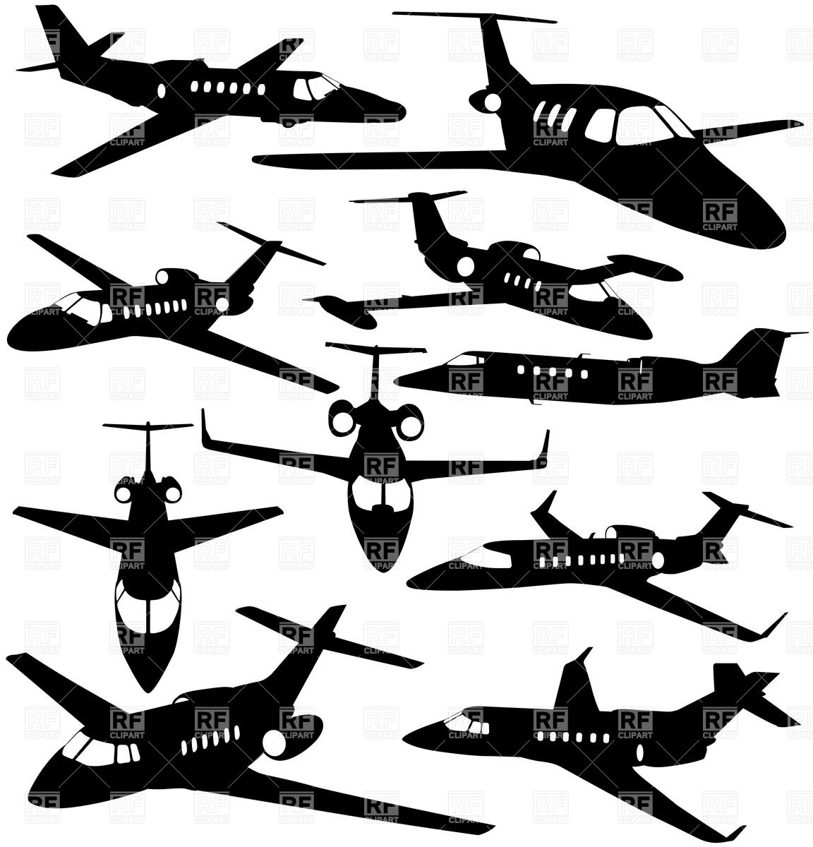 1152x1200 Silhouettes Of Private Jet
