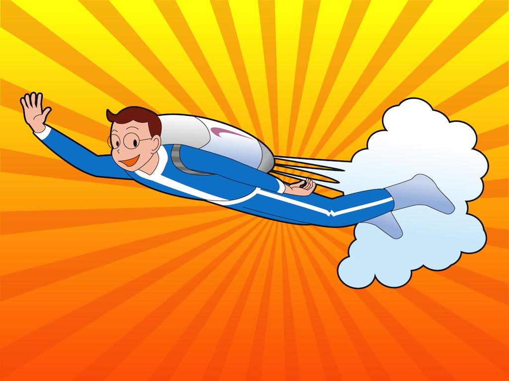 1024x767 Boy With Jetpack Vector Art Graphics