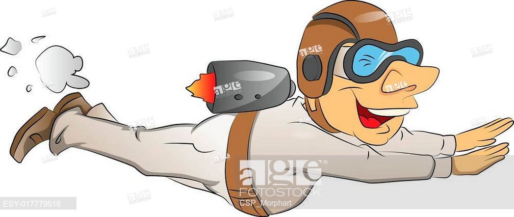 1048x442 Vector Of Man Flying With Jetpack, Stock Vector, Vector And Low