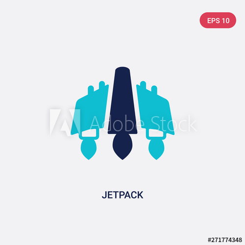 500x500 Two Color Jetpack Vector Icon From Future Technology Concept