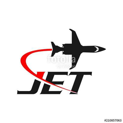 500x500 Jet, Airplane Logo Design Template Vector Illustration Stock