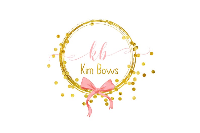 794x529 Custom Logo Design Gold Pink Bow Jewelry Logo Beauty Fashion Etsy