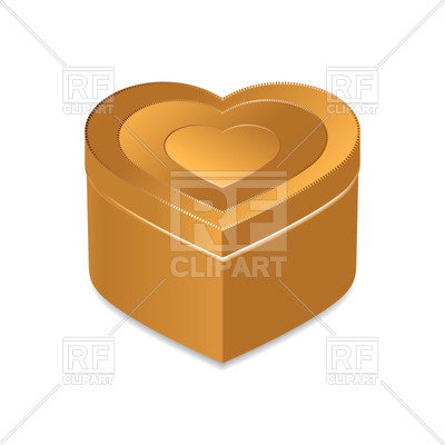 400x400 Heart Shaped Golden Jewelry Box Vector Image Of Objects Aluca