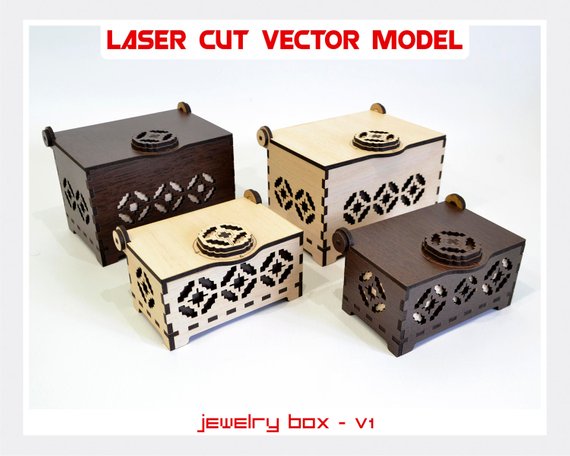 570x456 Jewelry Box, Jewelry Box Cut Vector Model, Jewelry Box Project