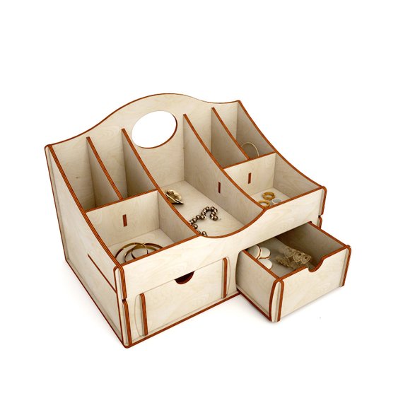 570x570 Wooden Jewelry Box Vector For Cnc Vector File, Vector