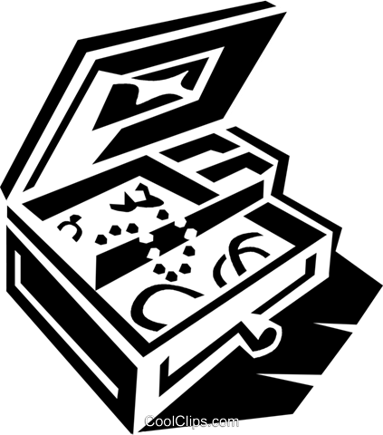 423x480 Jewelry Box Royalty Free Vector Clip Art Illustration
