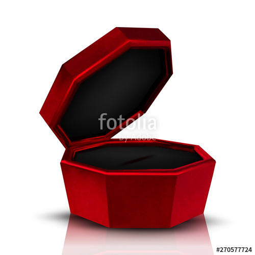 500x500 Closeup Empty Red Velvet Opened Jewelry Box Vector Mockup Of Box