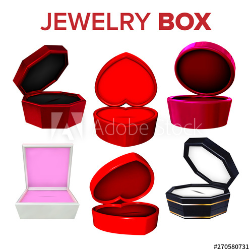 500x500 Elegance Collection Of Jewelry Box Set Vector Different Bright