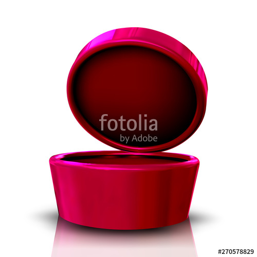 500x500 Glossy Colorful Empty Round Red Jewelry Box Vector Box