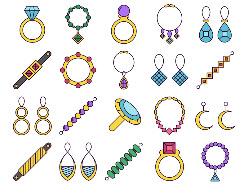 800x600 Jewelry Vector Freebie Icon Set