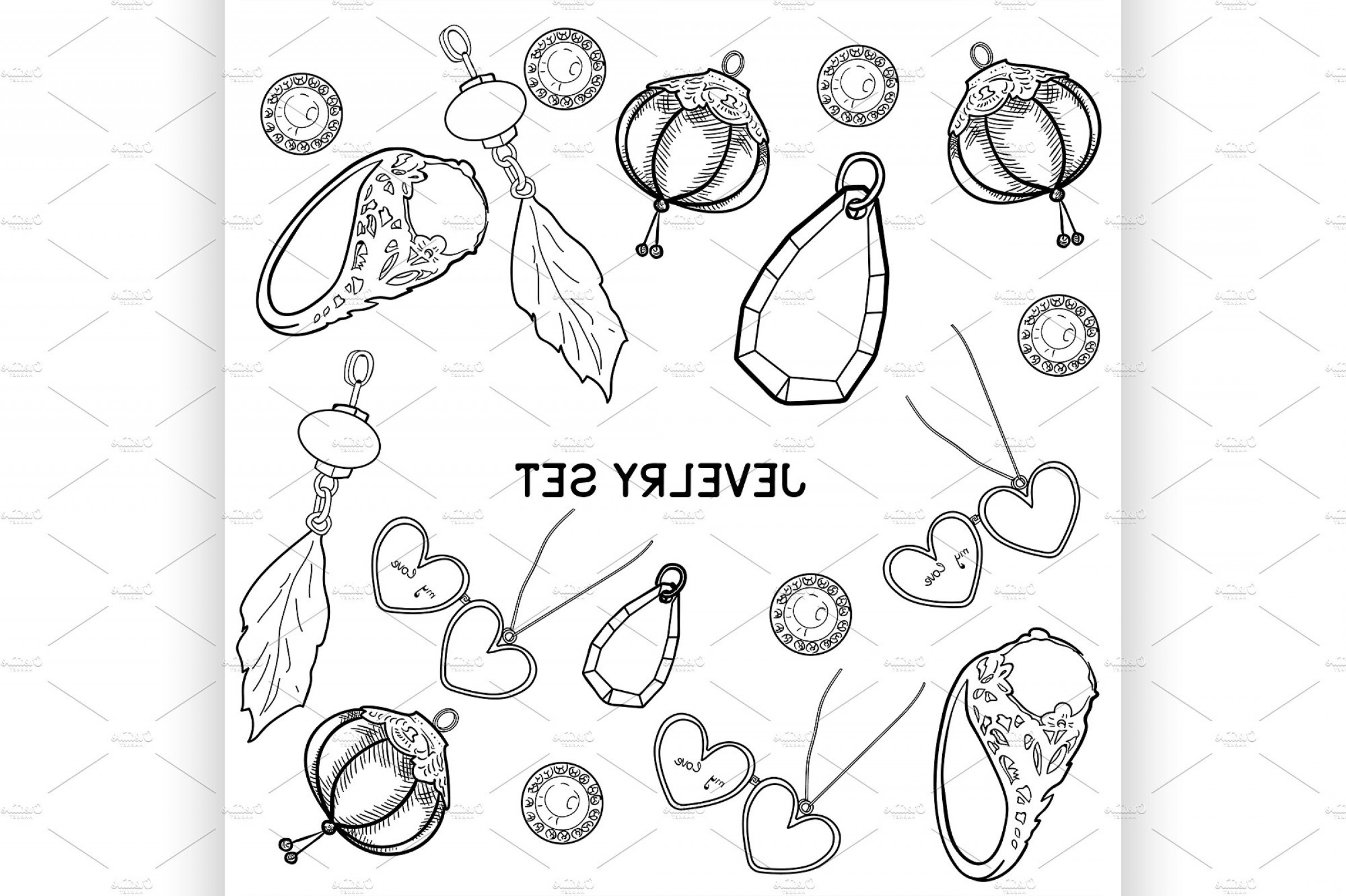2400x1598 Jewelry Vector Set Of Hand Drawing Soidergi