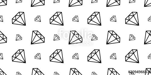 500x250 Diamond Gem Seamless Pattern Jewelry Vector Isolated Background