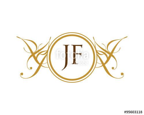500x400 Jf Luxury Ornament Initial Logo Stock Image And Royalty Free