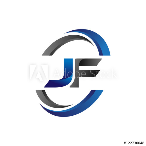 500x500 Simple Modern Initial Logo Vector Circle Swoosh Jf