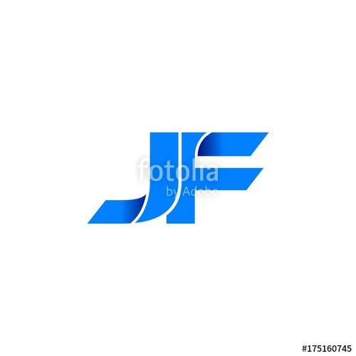500x500 Jf Logo Initial Logo Vector Modern Blue Fold Style Stock Image