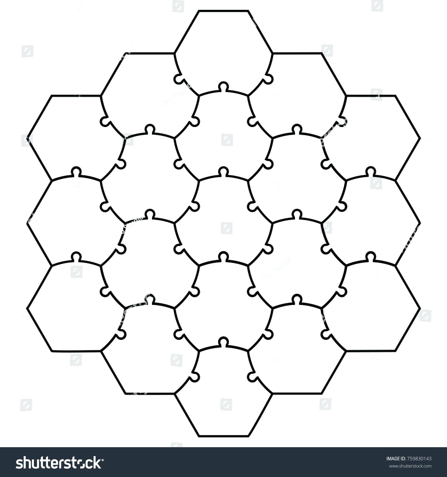 1500x1600 Hexagonal Puzzle Game Hexagonal Jigsaw Puzzle Template Puzzle