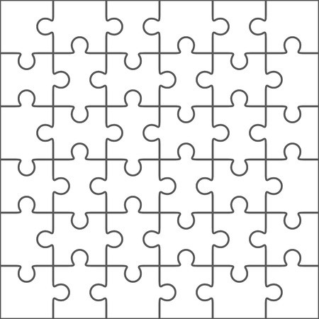 450x450 Jigsaw Puzzle Vector, Blank Simple Template, Pieces Royalty