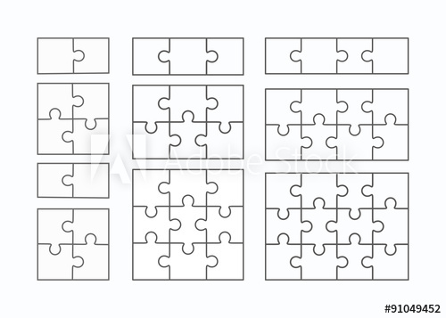 500x357 Jigsaw Puzzle Vector Flat Blank Templates Set