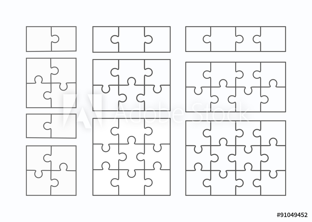 1000x714 Photo Art Print Jigsaw Puzzle Vector Flat Blank Templates Set