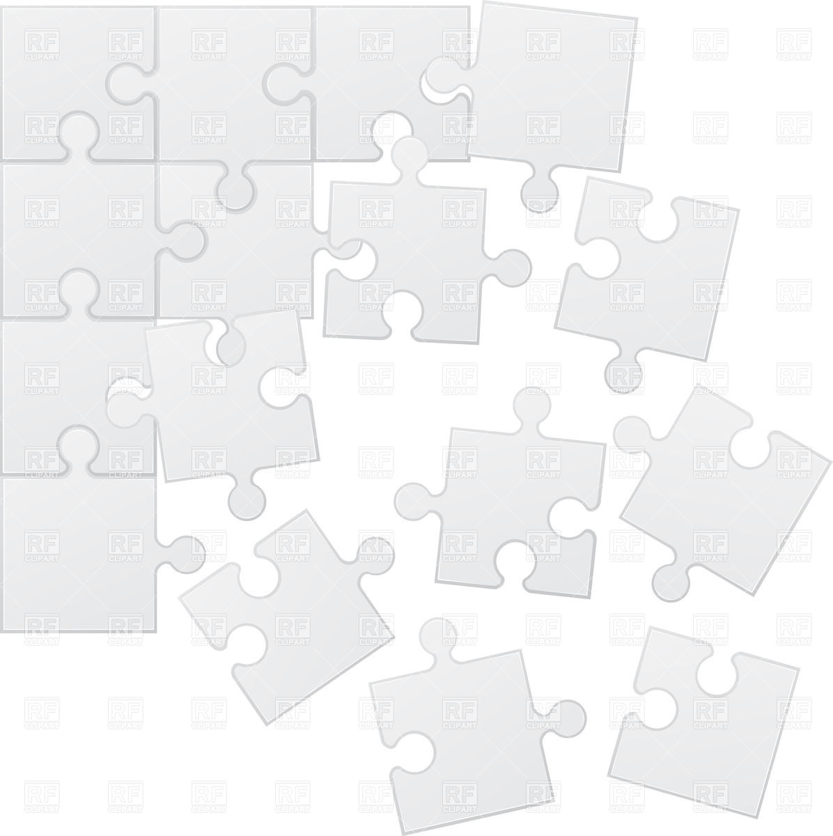 1196x1200 Dismantled Square Jigsaw Puzzle Vector Image Of Design Elements