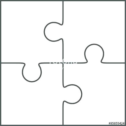 500x500 Large Blank Puzzle Pieces Template Piece Printable Jigsaw Vector