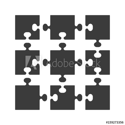 500x500 Parts Of Puzzles Flat In White Background Jigsaw Vector