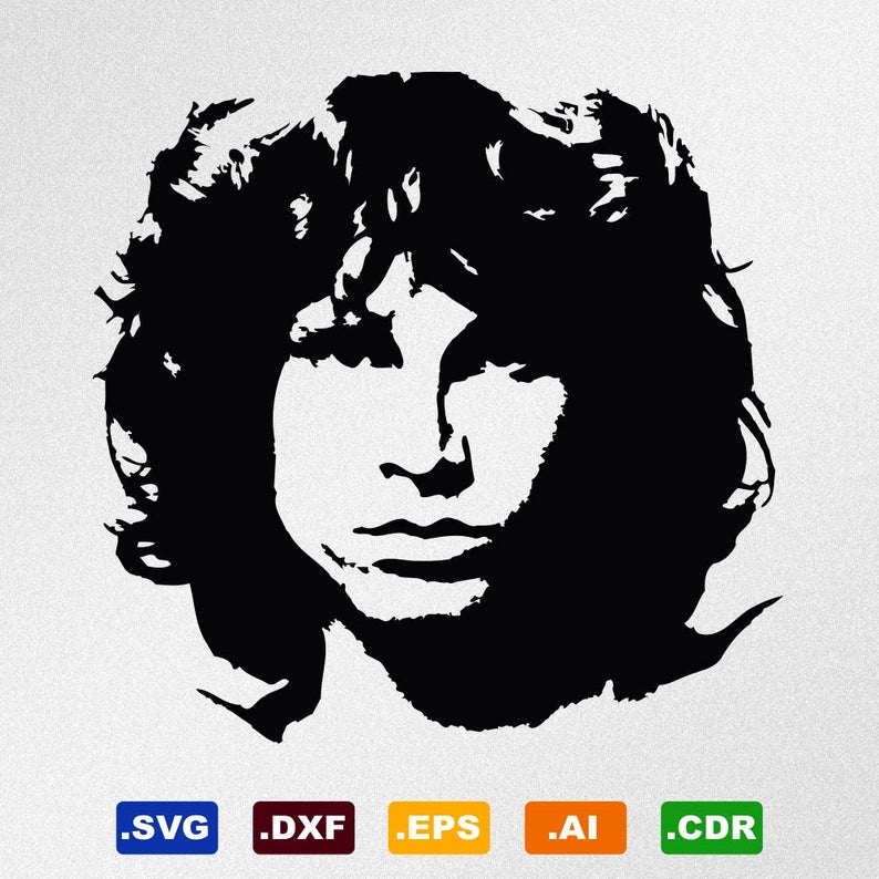 794x794 Jim Morrison Portrait Dxf Cdr Vector For Etsy