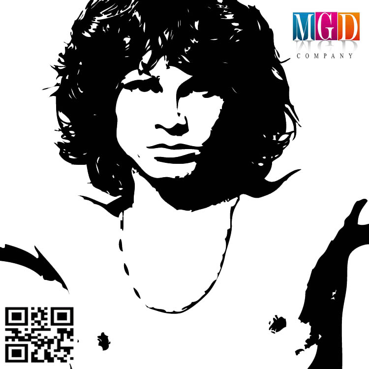750x750 Black And White Vector Of Jim Morrison In Photo Shop Jaime's Artwork