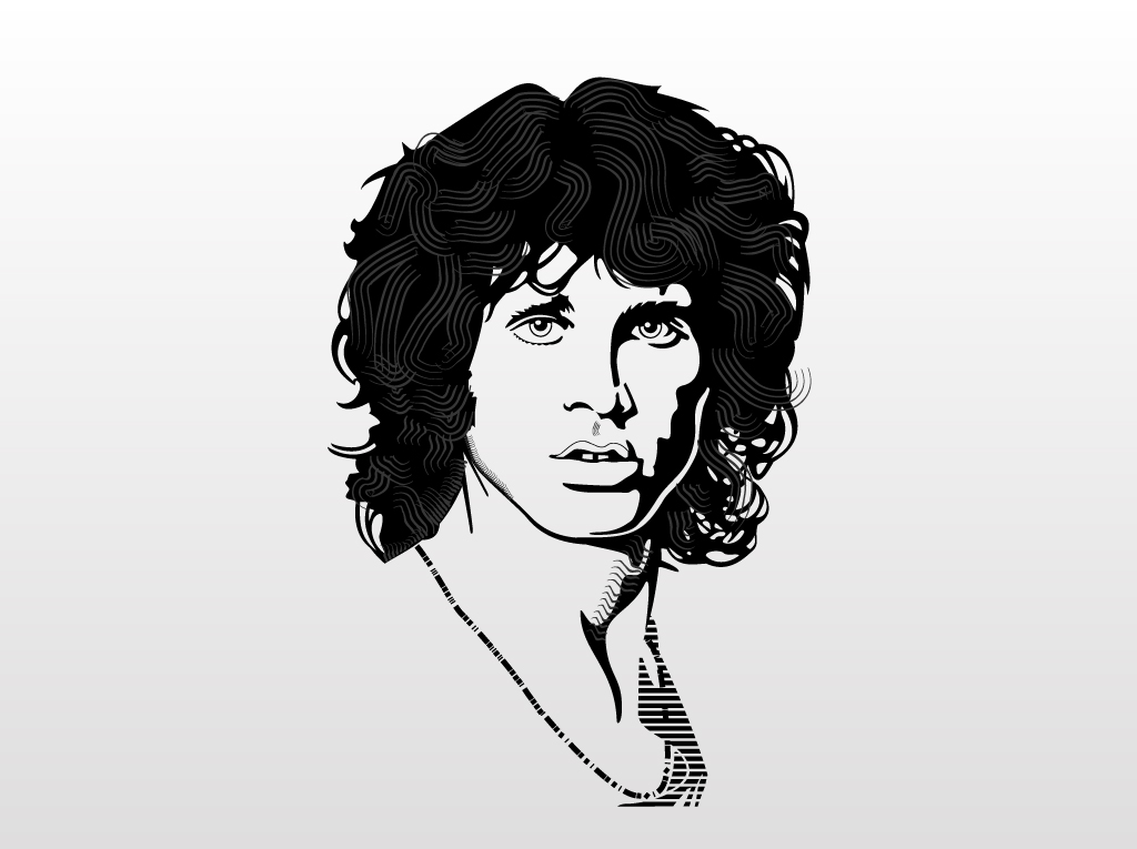 1024x765 Jim Morrison Vector Portrait Vector Art Graphics