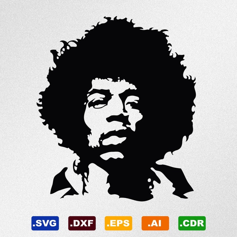 794x794 Jimi Hendrix Portrait Dxf Cdr Vector For Etsy