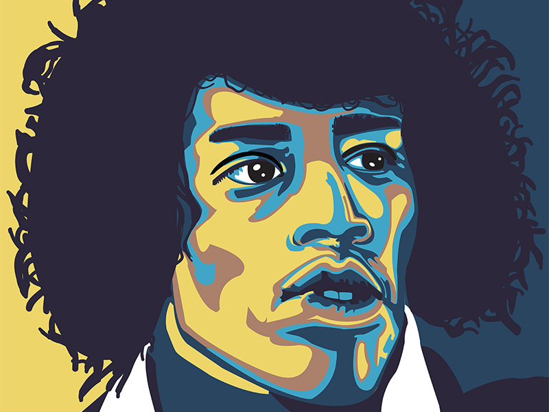 800x600 Jimi Hendrix Vector Portrait