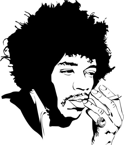 426x499 Jimi Hendrix Vector Tom Bolland