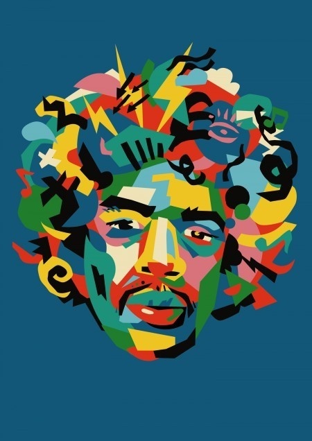 450x636 Best Jimi Hendrix Graphic Popart Vector Images On Designspiration