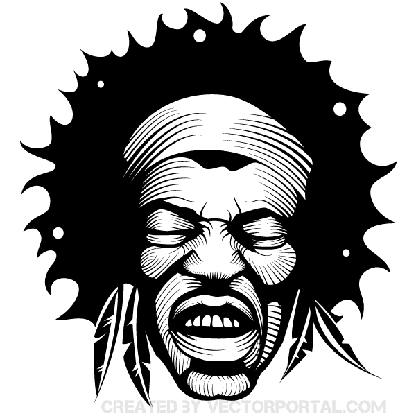 600x600 Jimi Hendrix Vector Image